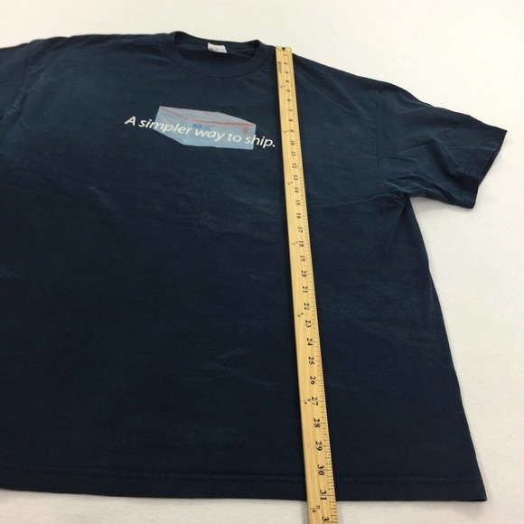 Vintage USPS Priority Mail Flat Rate Box Short Sleeve T-Shirt 2XL Mens Navy Blue - Picture 6 of 6